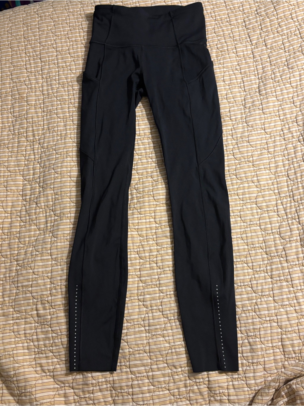 Lululemon Athletica Fast And Free Black High-Waist Athletic Crop Leggings Size 2